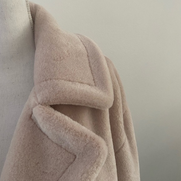 Nordstrom cream faux fur pea coat neutral treasure & bond teddy jacket Small - Picture 7 of 16